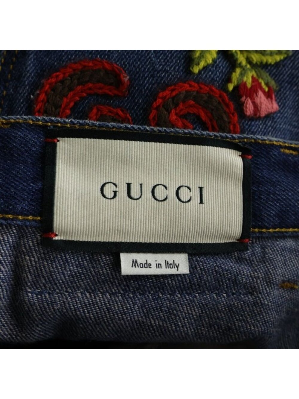 Gucci Wide Leg Denim Pants Indigo Blue - Picture 7 of 9